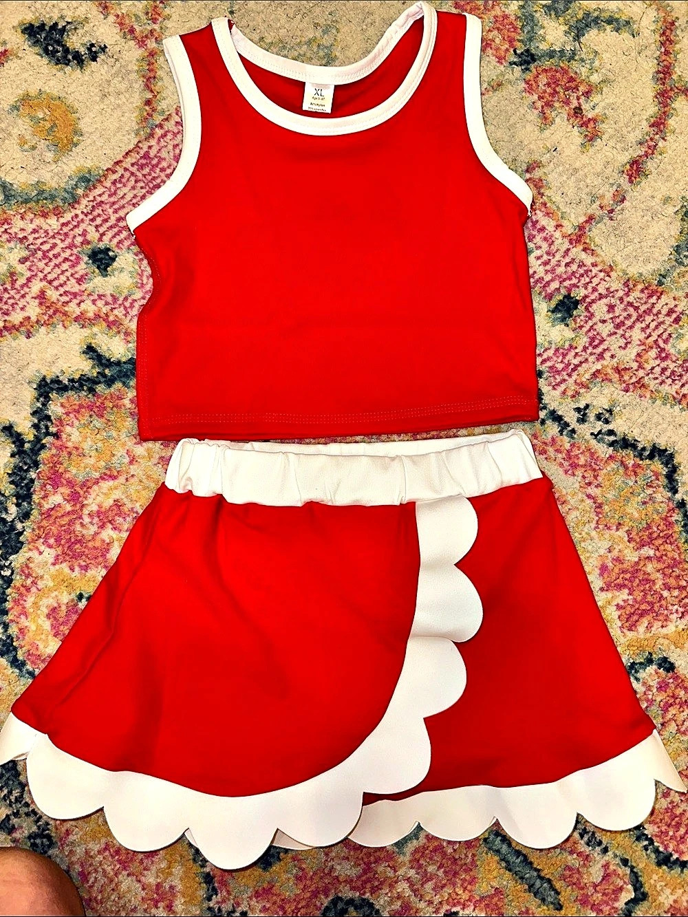 Girls Scalloped Skort Set